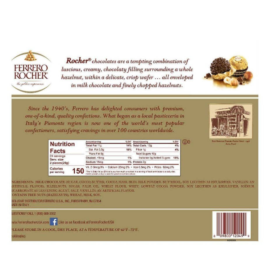 Ferrero Rocher Fine Hazelnut Chocolates 21.2 oz 600g (1 box) Made In Canada  9800120482