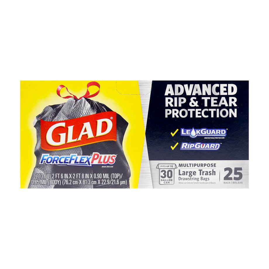 Glad ForceFlexPlus Drawstring Large Trash Bags