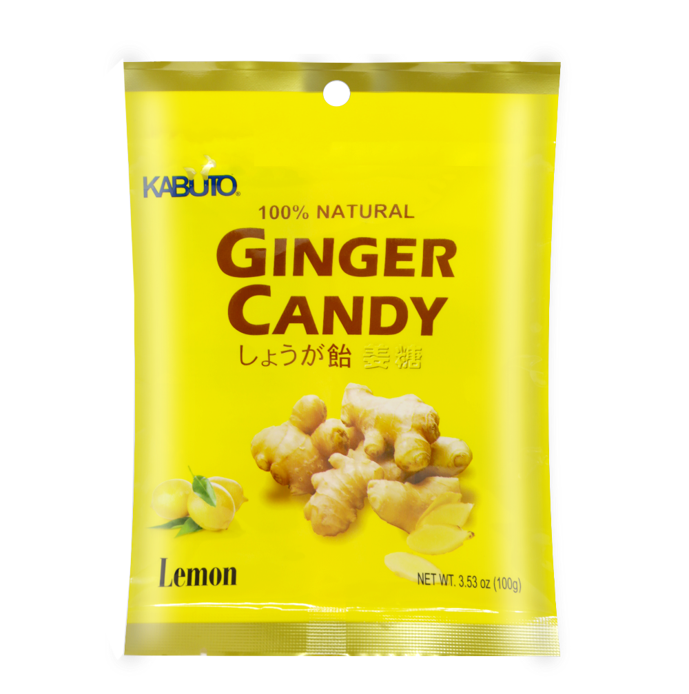 KABUTO 100% Natural Lemon Ginger Candy 3.53 Oz (100 g)-柠檬味姜糖