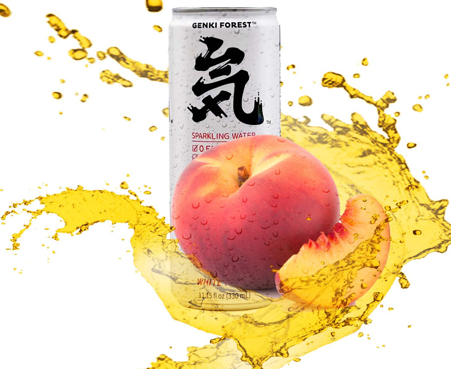Genki Forest Sugar-Free Sparkling Water Peach Flavor 11.15 FL Oz (330 mL)